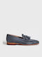 Leder Herren Mokassins in Blau Farbe
