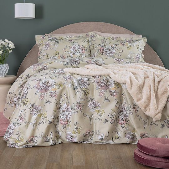 Palamaiki Duvet Cover Set Cotton Satin Queen with 2 Pillowcases 230x250 Ivy Ivy