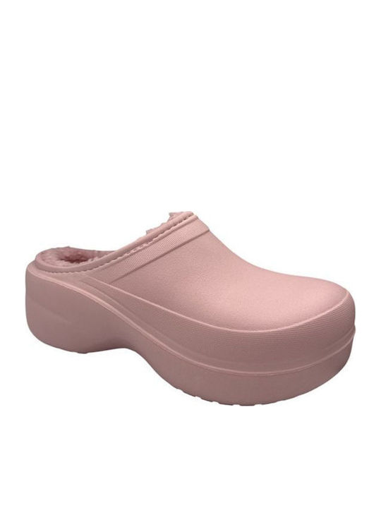 Mitsuko Winter Women's Slippers with Fur Pink
