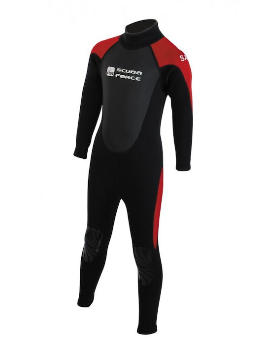 Scuba Force Saily Junior Salopetă De Scufundare Pentru Copii Cu Fermoar Neagră 3mm