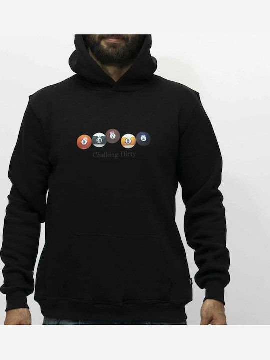 Cotton4all Φούτερ με Κουκούλα Black