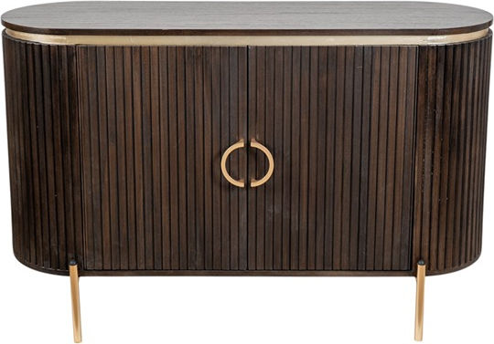 Μπουφές Καφέ Σκούρο, Χρυσό 120x40x75cm Μπουφές Καφέ Σκούρο, Χρυσό 120x40x75cm