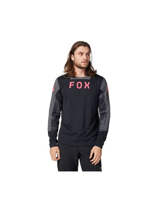 Fox Defend Lange Ärmel Radtrikot Schwarz