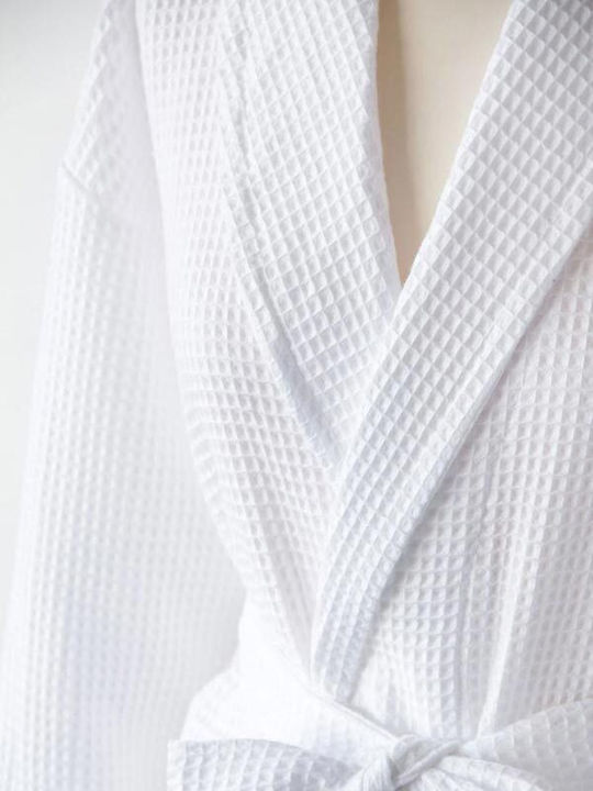 Sunshine Bathrobe with Collar White