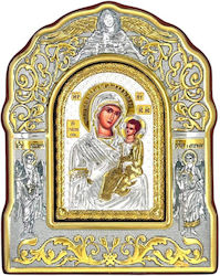 Versilberte Heiligenikone Panagia Die Heilerin 11x9cm Versilberte Heiligenikone Panagia Die Heilerin 11x9cm