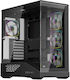 1STPLAYER GM7 Gaming Midi Tower Κουτί Υπολογιστή με Πλαϊνό Παράθυρο Μαύρο