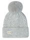 Pom Pom Beanie Frauen Beanie Gestrickt in Gray Farbe