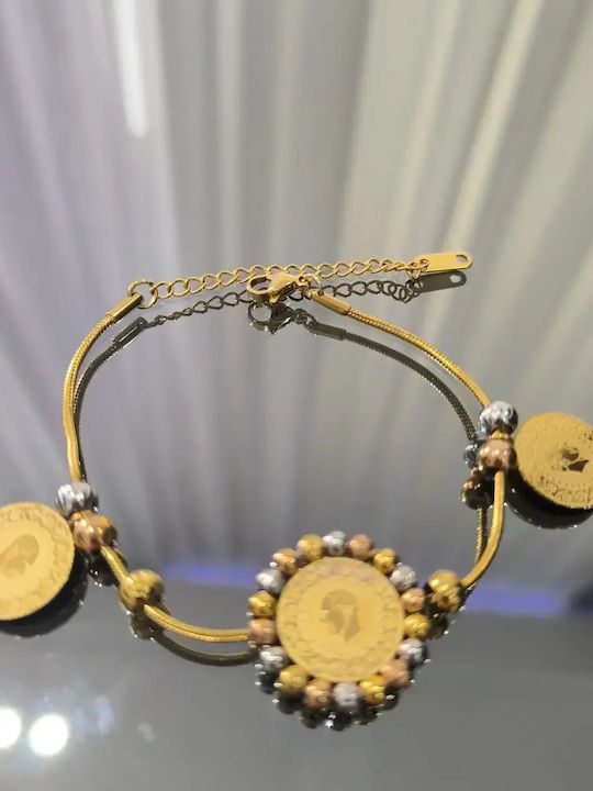 Kinzi Women's Bracelet Chain made of Steel Gold Plated