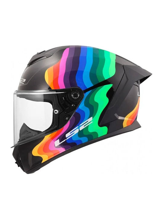 LS2 FF820 Rapid III Flow Gloss Black/Multi Κράν...