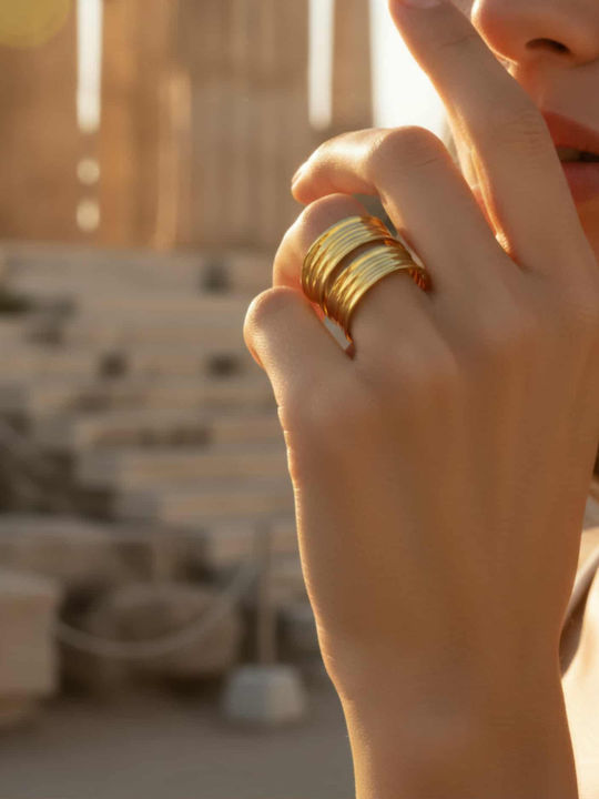 Sharks Bay Clothing Damen Ring aus Stahl Vergoldet
