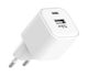 ATC Ladegerät ohne Kabel mit USB-A Anschluss und USB-C Anschluss 12W Stromlieferung Weißs (ATC-CH10)