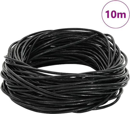 Vidaxl Δερμάτινο Σχοινί Μαύρο Ø1 Χιλ X 10 Μ Δέρμα