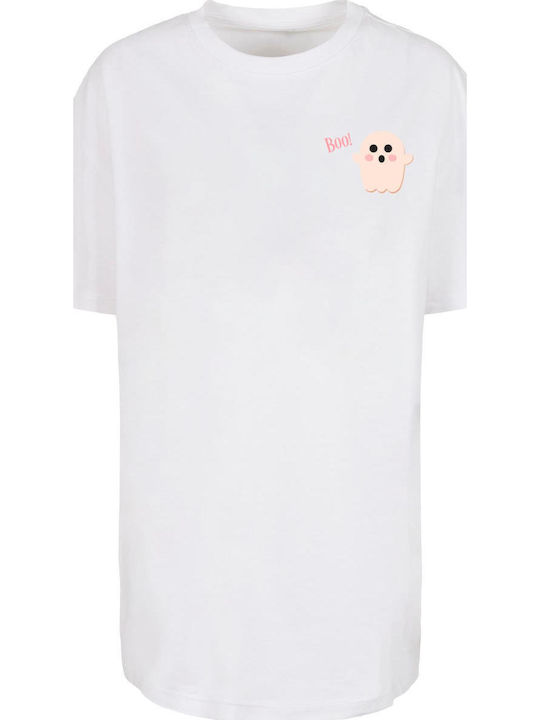 Ladies Damen Oversized T-Shirt White