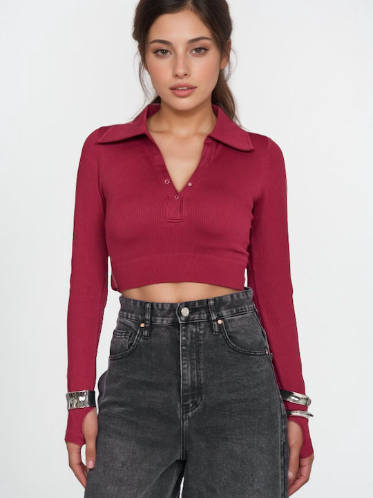 New Fashion Bluza Burgundă