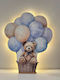 Wooden Wall Light Teddy Bear Balloons