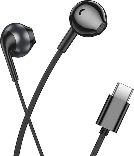 Hoco M115 In-ear Handsfree Ακουστικά με Βύσμα USB-C Μαύρο