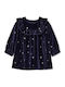 Children's Dress Long Sleeve Velvet Blue