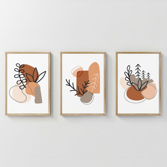 Pakketo Vynor Threefold Wooden Painting 33x48cm