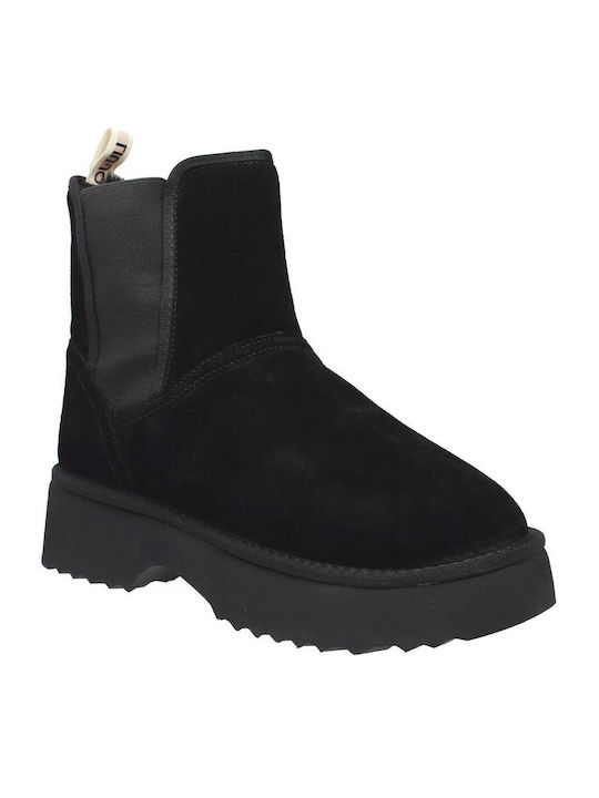 Suede Women's Ankle Boots Black