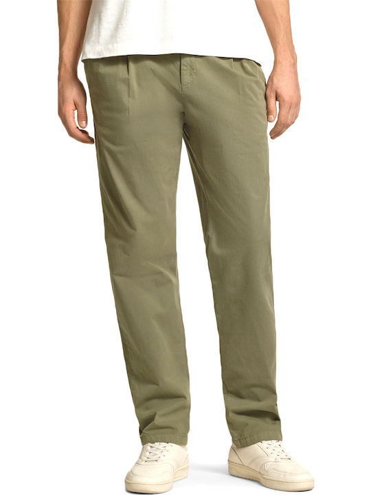 Adhann Παντελόνι Chino Ελαστικό σε Tapered Γραμμή Χακί