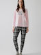 Minerva Winter Women's Cotton Pink Pyjama Set