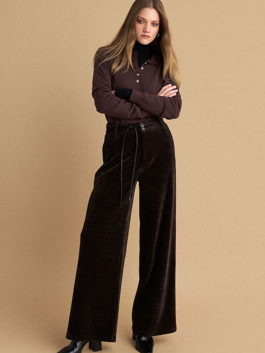 Dama Tesatura Pantaloni Brown