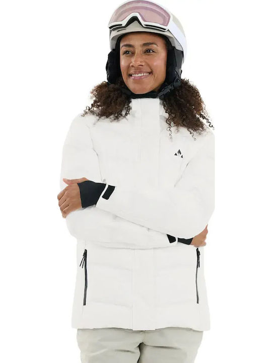 Kurz Damen Puffer Jacke für Winter White