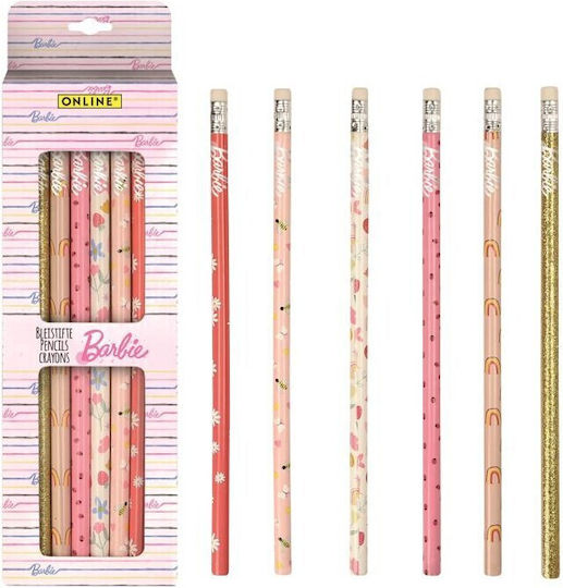 Creion Cu Gumă Barbie Set 6 Bucăți Asortate Design Online
