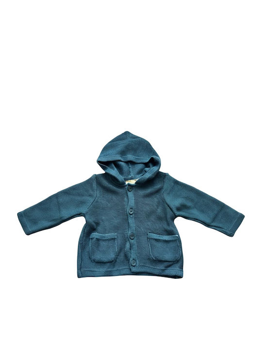 Kinderstrickjacke Gestrickt mit Kapuze Green