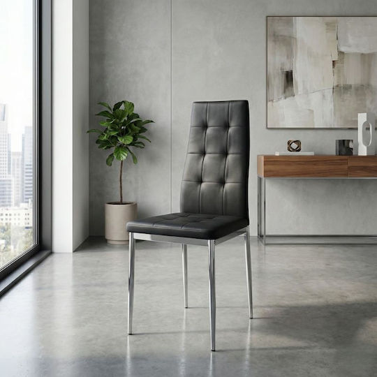 Καρέκλα Τραπεζαρίας Rosa 41x48x98εκ. Μαύρο