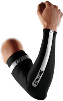 Elastische Ellenbogenbandage Ärmel Spalding Compression Sleeve Reflektierend Schwarz