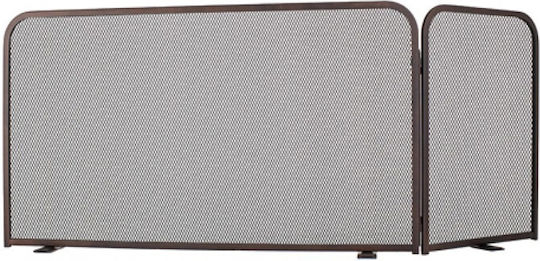 Zogometal Metallic Fireplace Screen with Panels 90x35x50cm Bronze