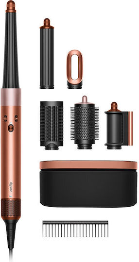 Dyson HS08 Airwrap i.d. Straight + Wavy Електрическа Четка за Коса с Въздух и Въртяща се Глава за Изправяне и Къдрици 1300W Кехлибарена Коприна/Розово Шампанско