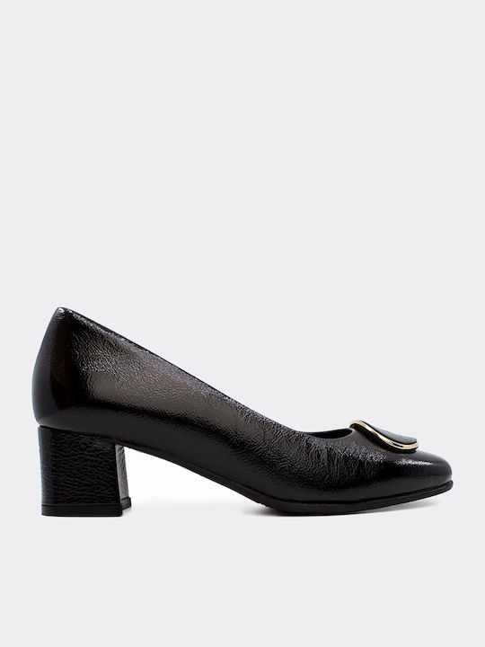 Ragazza Leder Pumps mit flachem Absatz Schwarz