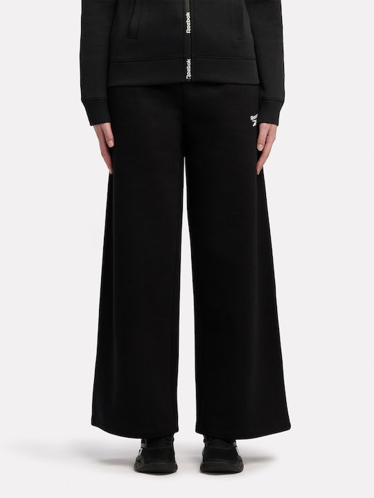 Klassische Damen Jogginghose Ausgestellt Fleece Schwarz