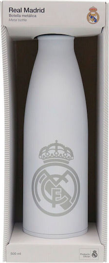 CyP Brands Kids Water Bottle Football Stainless Steel with Straw Gray 500ml