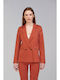 attrattivo Women's Double Breasted Blazer Brick Red