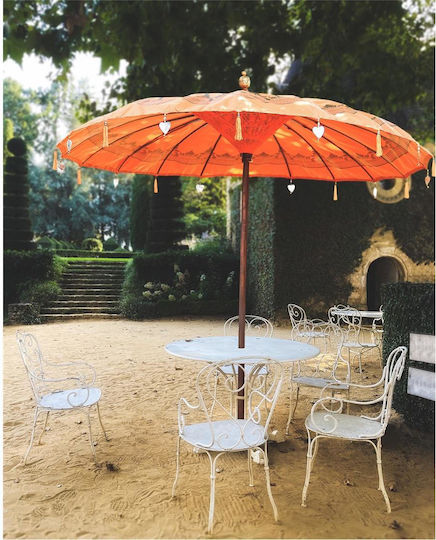 Wooden Orange Garden Parasol 3x3m