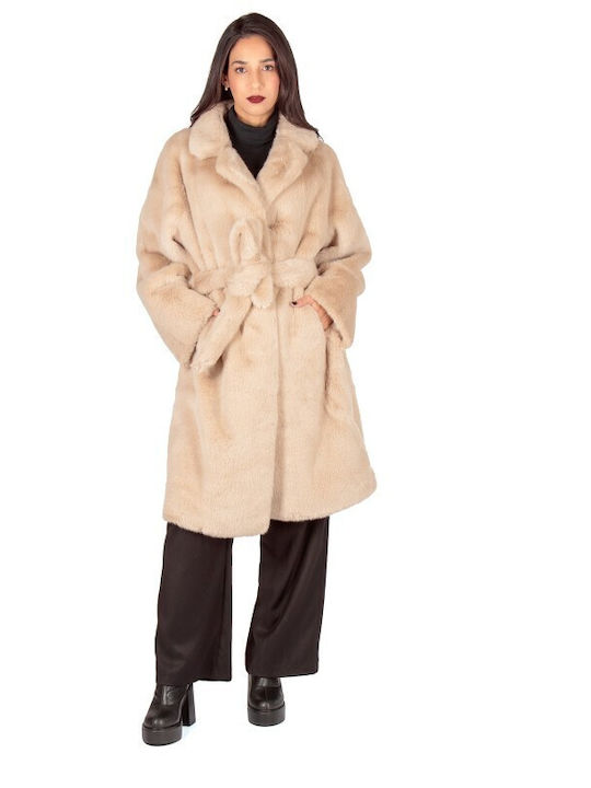 Silia D Frauen Pelz Beige