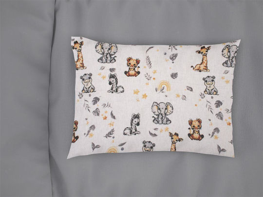 Dimcol Детска калъфка за възглавница от 100% памук White-grey 45x35см.