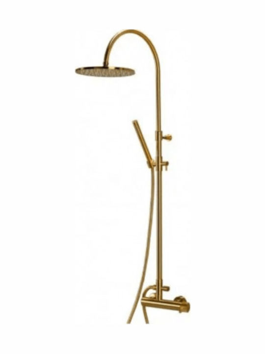 Armando Vicario Shower Column with Mixer Gold