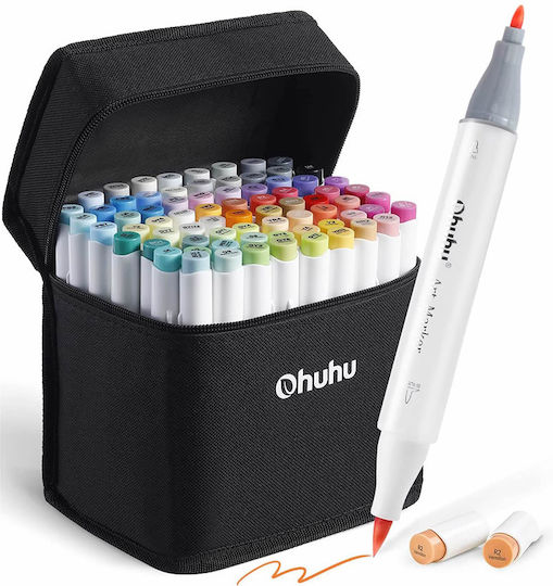 Ohuhu Black Drawing Markers Thin Double Tip Set 72pcs