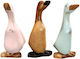 Ducks Decoration Bamboo And Teak Wood 3 Colors 15x10x24cm