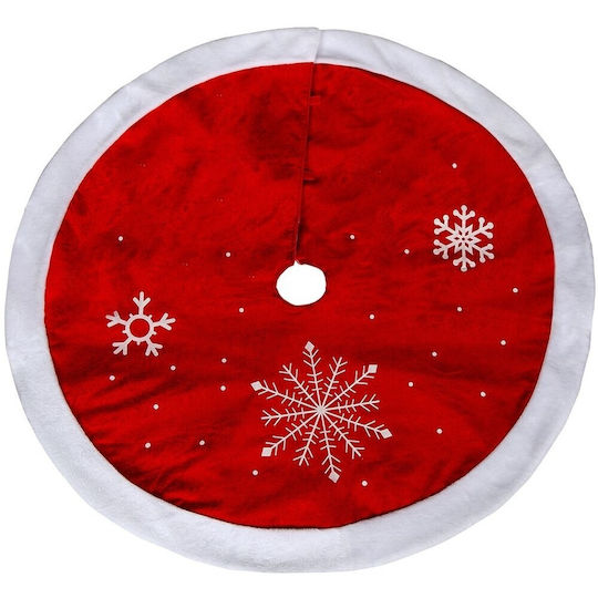 Velvet Christmas Tree Skirt Snowflakes Red 120 cm 22110