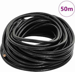 Vidaxl Black Leather Rope Ø5 Mm X 50 M Leather
