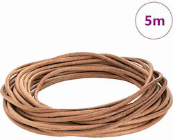 Vidaxl Șnur Din Piele Maro Ø5 Mm X 5 M Piele