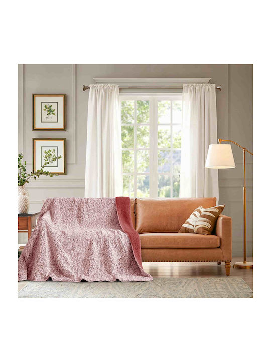 Lucktora Κουβέρτα Sherpa Υπέρδιπλη 220x240εκ. Ροζ