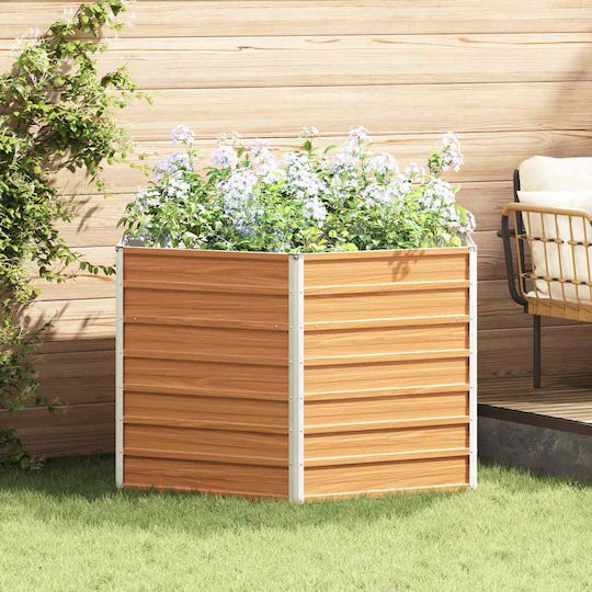 vidaXL Γλάστρα Μεταλλική Ανοιχτό Καφέ 129x129x77εκ.