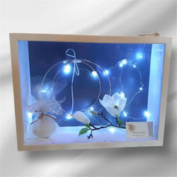 Wall-Mounted Rectangle Wedding Crown Case Wooden Gray 40x50cm