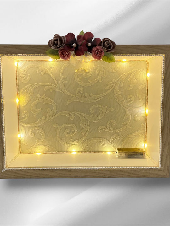 Flower Wedding Crown Case Wall Rectangular Wood...